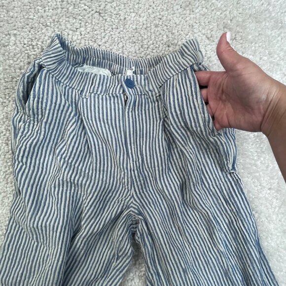 Aerie Daybreak Trouser Wide Leg Pants Blue Striped - Picture 6 of 9